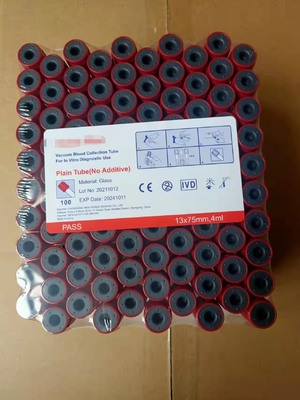 CE aprovado Red Top No Additive Plain Tube Vacuum Blood Sample Collection Tube De acordo com o Vacuum