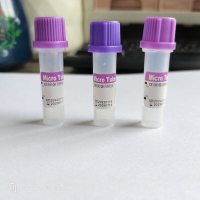 Parte superior da alfazema do armazenamento do sangue dos tubos do EDTA do anticoagulante dos PP micro