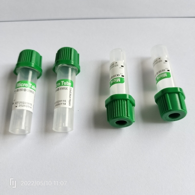 Tubo 0.5ml PP da coleção do sangue de Vacuum da heparina micro 8*45mm para o único uso
