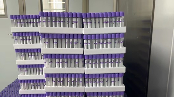Vidro de tubo 0.5-10ml plástico do EDTA da coleção K3 K2 do sangue do vácuo do tampão da alfazema