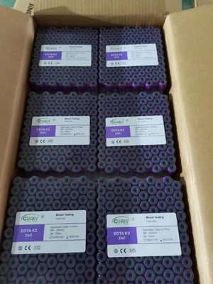 Vidro de tubo 0.5-10ml plástico do EDTA da coleção K3 K2 do sangue do vácuo do tampão da alfazema