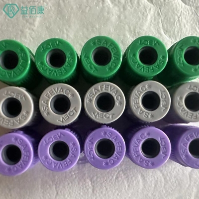 SAFEVAC fechou o tipo tampão do tubo do sangue com bujão que de borracha Dia.13mm montou o tampão