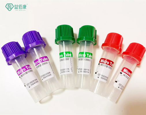 Tubos de coleta de micro-sangue sem vácuo 0, 25 ml 0, 5 ml 1 ml EDTA K2K3 / tubos de gel