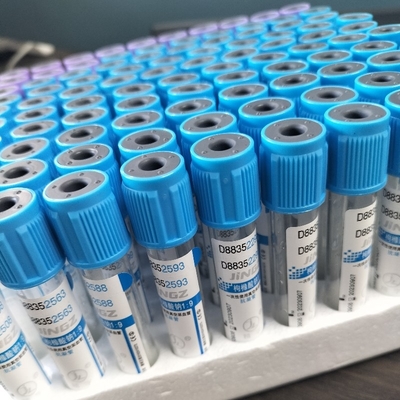 Tubo de coleta de sangue de citrato de sódio azul claro com vidro - 13 x 75 mm