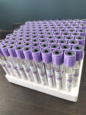 Tubo de recolha de sangue médico com tampa superior roxa Tipo 1ml-10ml