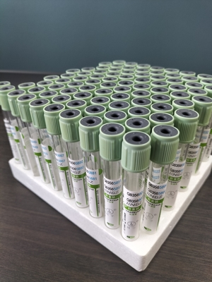 Tubo de recolha de sangue médico 2 ml-10 ml Tubo de análise de sangue de tampa verde claro com tampa de pressão