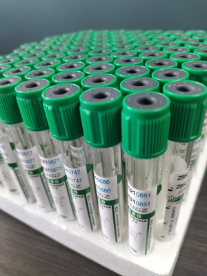Tubo de heparina de sódio de 2 ml a 10 ml para colheita de sangue médico