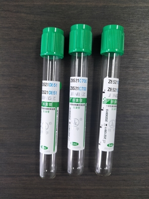 Tubo de heparina de sódio de 2 ml a 10 ml para colheita de sangue médico