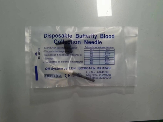 Agulha da borboleta de asa única Agulha de coleta de sangue 21G 22G 23G 24G 25G Com marca Ce