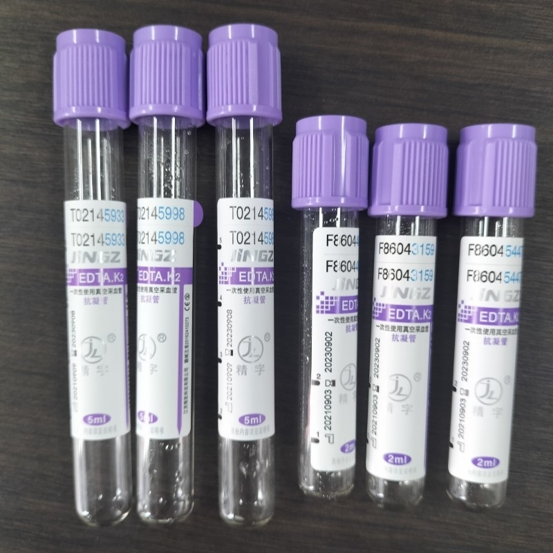 Tubos EDTA de cor púrpura com rótulo violeta para melhor recolha de amostras